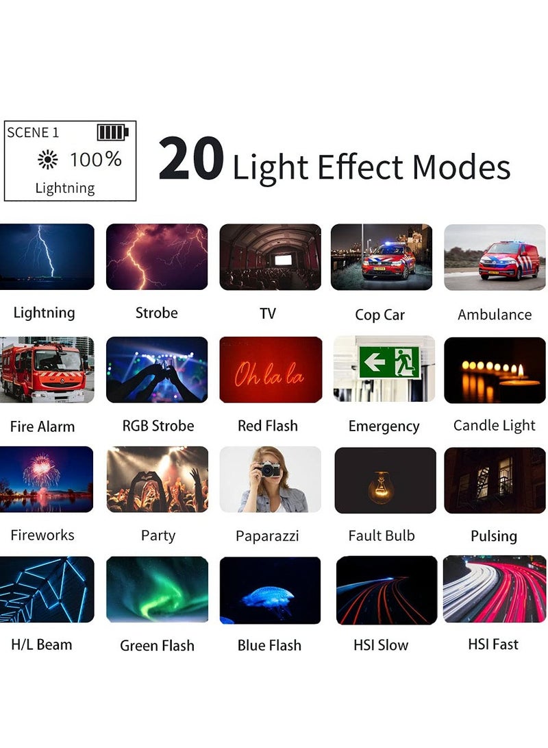 LED Light Stick, Photography for Photo Video Shooting, W200 RGB Handheld Vlog w Magnetic Built-in Battery 3000mAh Compatible with Vlogging YouTube TikTok Living, 1Pcs - Image 4